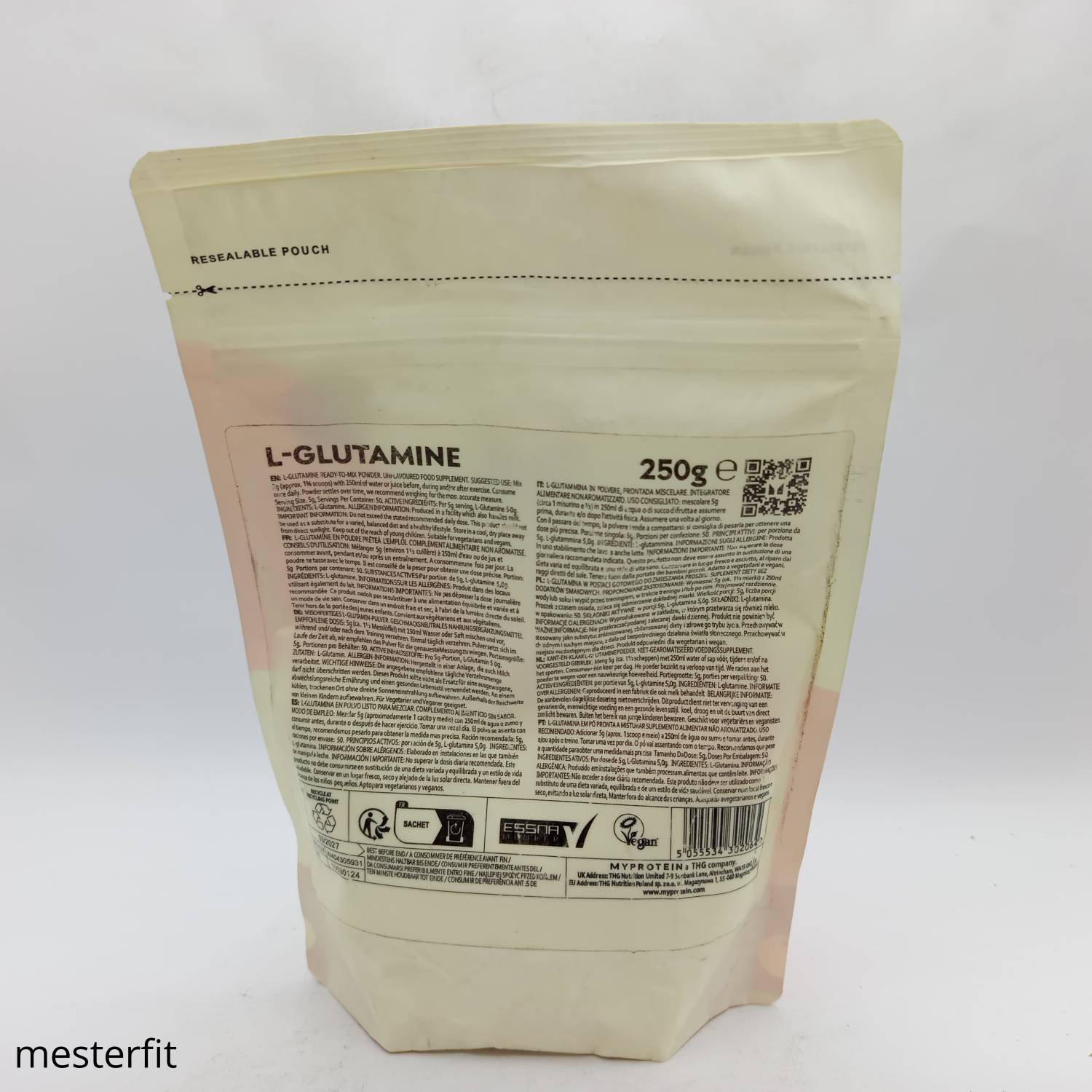 ال گلوتامین مای پروتئین 250 گرم My Proteins L-GLUTAMINE 3 ال گلوتامین مای پروتئین 250گرم