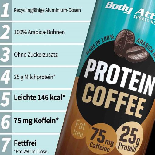 قهوه پروتئین دار بادی اتک 250 میلی لیتری Body Attack Protein Coffee