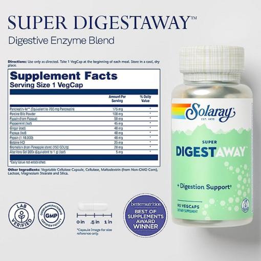 آنزیم گوارشی سولاری Solaray Super Digestaway