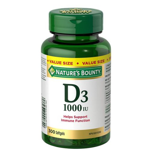 ویتامین دی نیچرز بونتی 1000 واحد 300 عددی Nature's Bounty Vitamin D3 1000IU