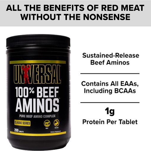 آمینو بیف یونیورسال 200 عددی Universal Nutrition 100% Beef Aminos