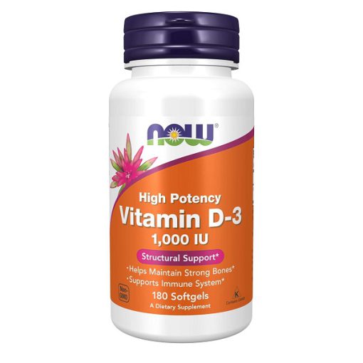 ویتامین دی ناو 180 عددی Now Vitamin D3 1000 IU