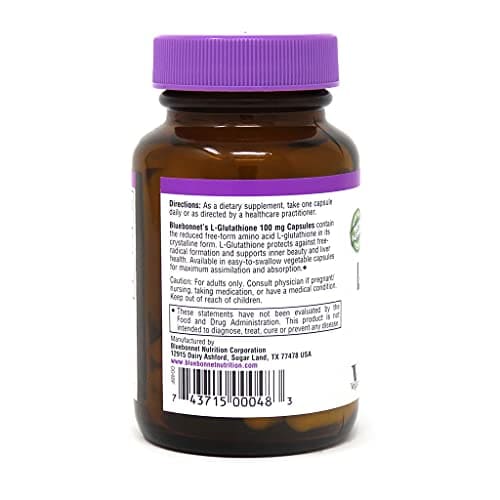 ال-گلوتاتیون بلوبانت BLUEBONNET L-GLUTATHIONE 100MG 3 ال-گلوتاتیون بلوبانت BLUEBONNET L-GLUTATHIONE 100MG