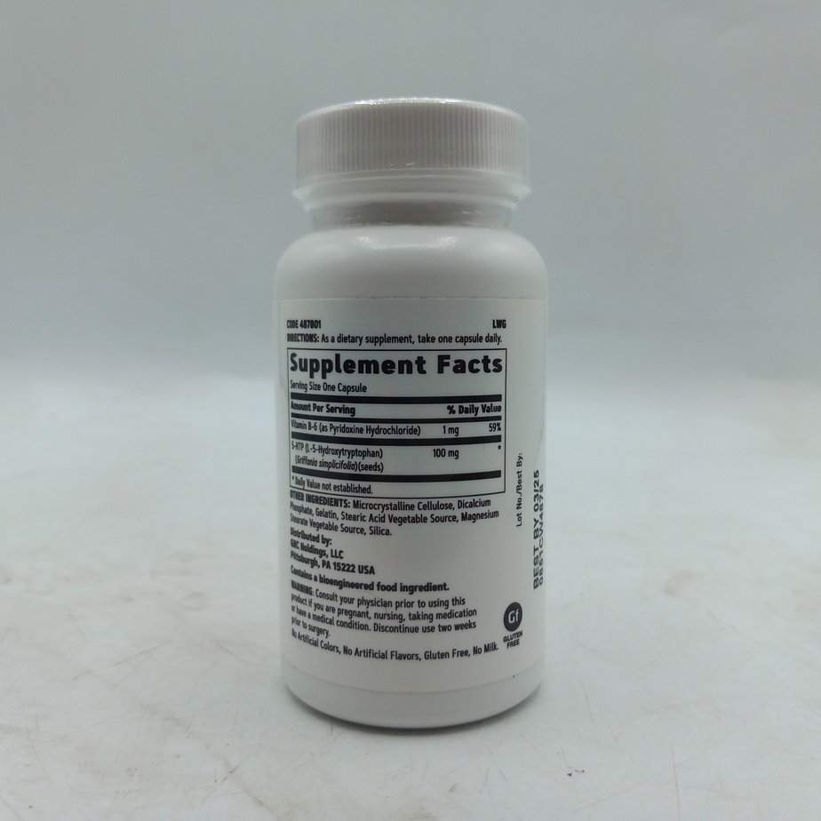 5-هیدروکسی تریپتوفان جی ان سی GNC 5-HTP 100mg 5 5-هیدروکسی تریپتوفان جی ان سی GNC 5-HTP 100mg