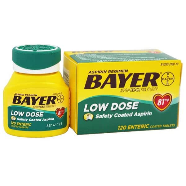 قرص آسپرین بایر 81 میلی گرم Bayer Aspirin 81mg 5 آسپرین بایر 81 میلی گرم 120 عدد