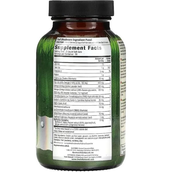 افزایش دهنده تمرکز جینکو اروین نچرالز Irwin Naturals Ginkgo Smart 3 افزایش دهنده تمرکز جینکو اروین نچرالز Irwin Naturals Ginkgo Smart