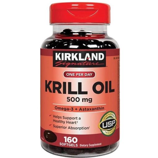 روغن کریل کرکلند 500 میلی گرم 160 عدد Kirkland Signature Krill Oil