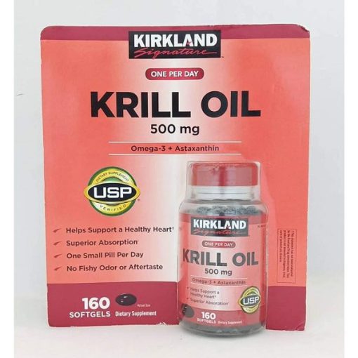 روغن کریل کرکلند 500 میلی گرم 160 عدد Kirkland Signature Krill Oil