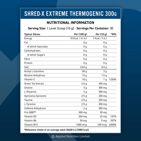 چربی سوز اپلاید شرد ایکس اکستریم 300 گرم APPLIED SHRED-X EXTREME 5 چربی سوز اپلاید شرد ایکس اکستریم 300 گرم APPLIED SHRED-X EXTREME