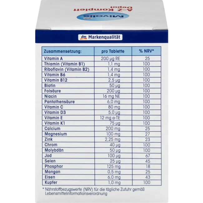 قرص مولتی ویتامین میوولیس Mivolis A-Z Compleet Depot 5 قرص مولتی ویتامین میوولیس Mivolis A-Z Compleet Depot