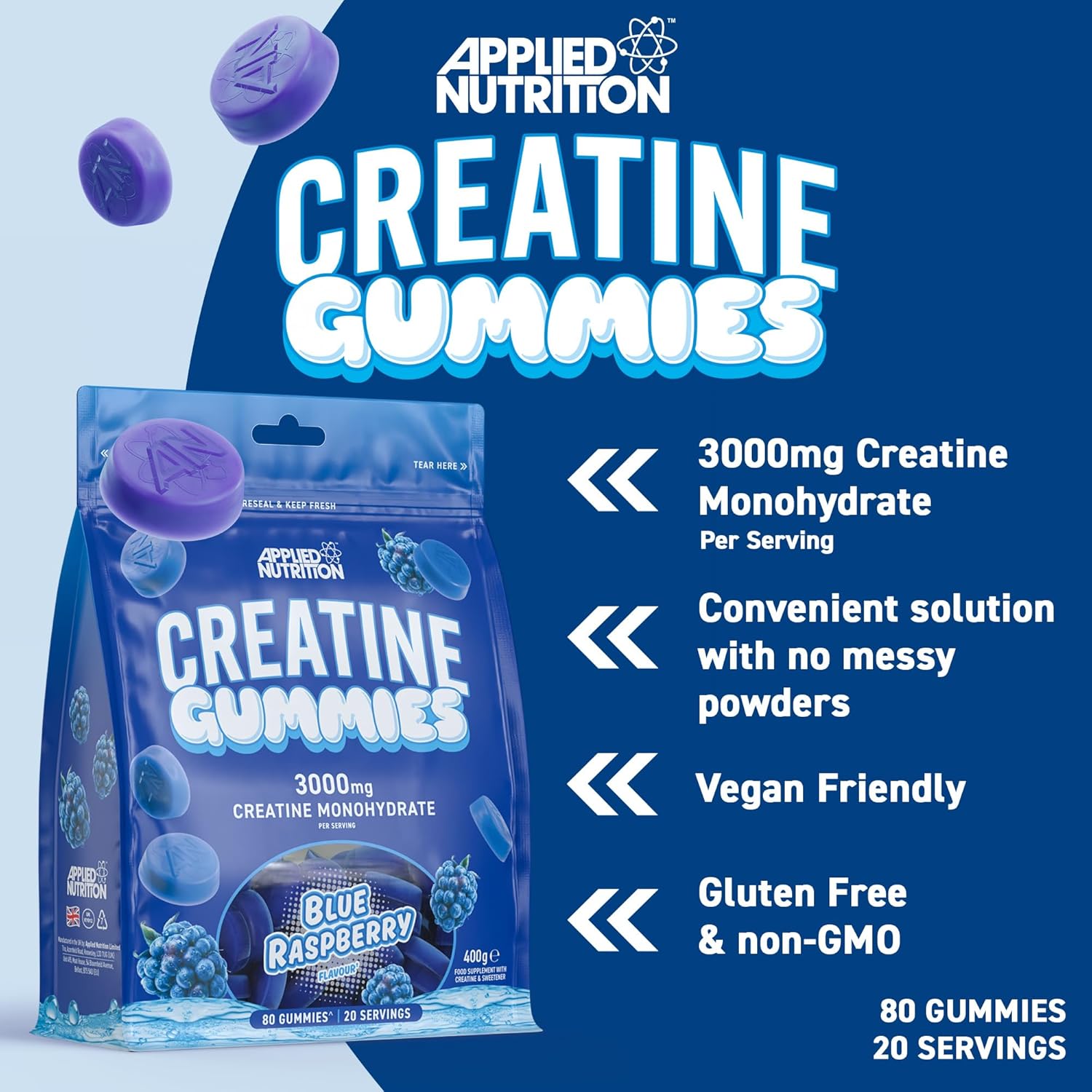 کراتین پاستیلی اپلاید نوتریشن Applied Nutrition Pure Creatine Gummies