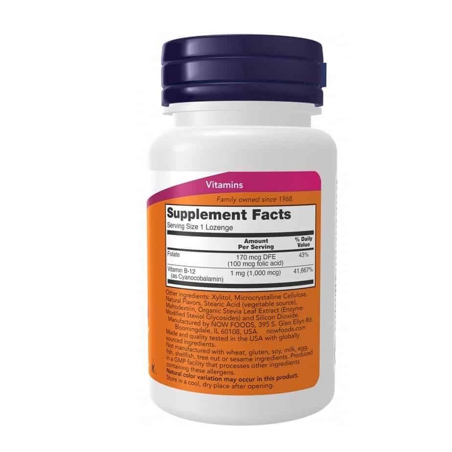 ویتامین ب12 ناو 100 عددی NOW Vitamin B-12 1000 mcg Lozenges 2 ویتامین ب12 ناو 100 عددی