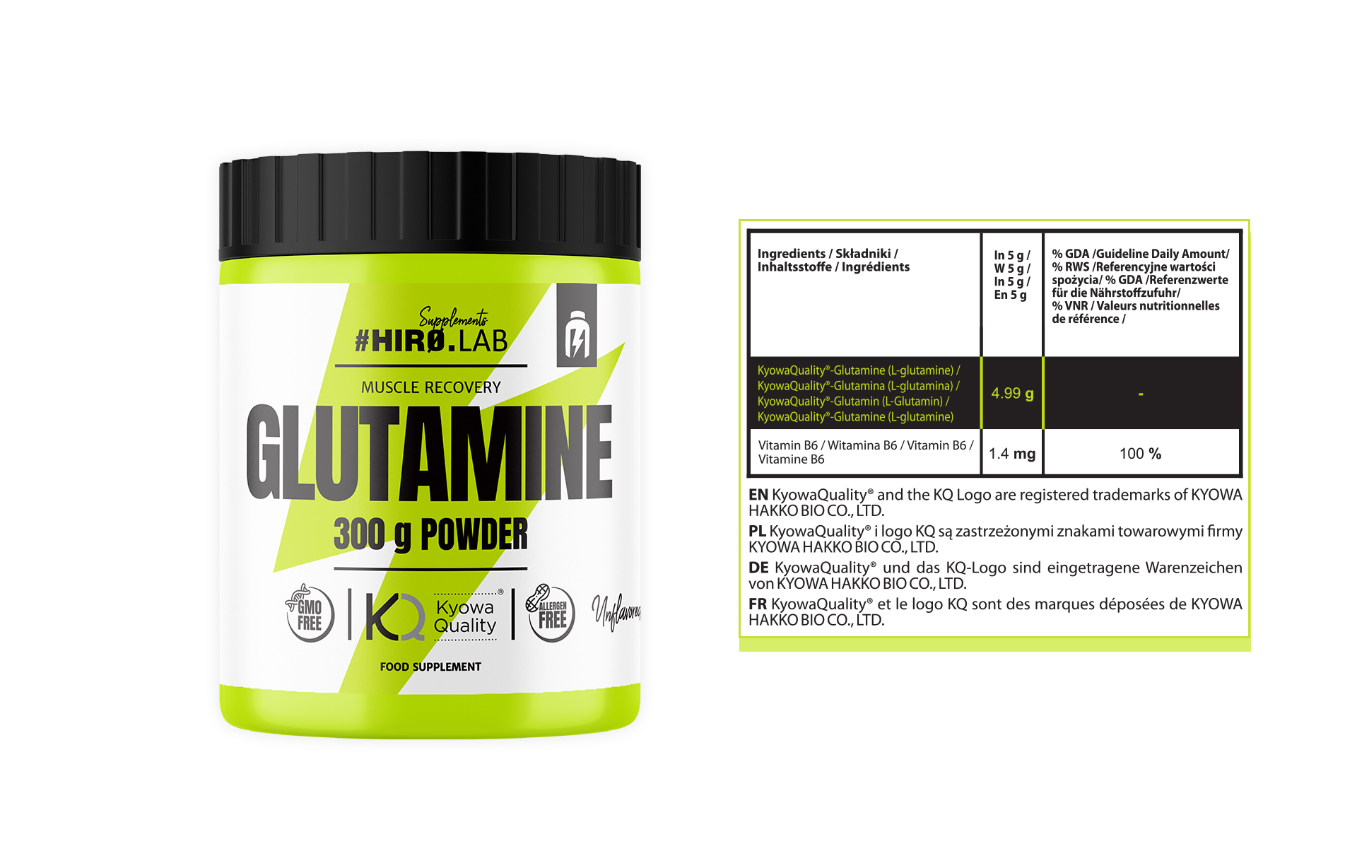 پودر گلوتامین کیووا هیرولب 300 گرم Hiro.Lab Glutamine 6 پودر گلوتامین کیووا هیرولب 300 گرم Hiro.Lab Glutamine
