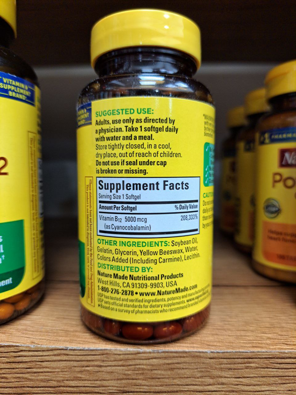 ویتامین ب 12 نیچرمید NatureMade B12 5000MCG 3 ویتامین ب 12 نیچرمید NatureMade B12 5000MCG