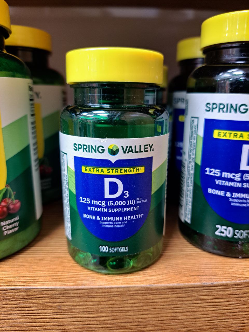 کپسول ویتامین دی اسپرینگ والی Spring Valley Vitamin D3 5000IU 5 کپسول ویتامین دی اسپرینگ والی Spring Valley Vitamin D3 5000IU