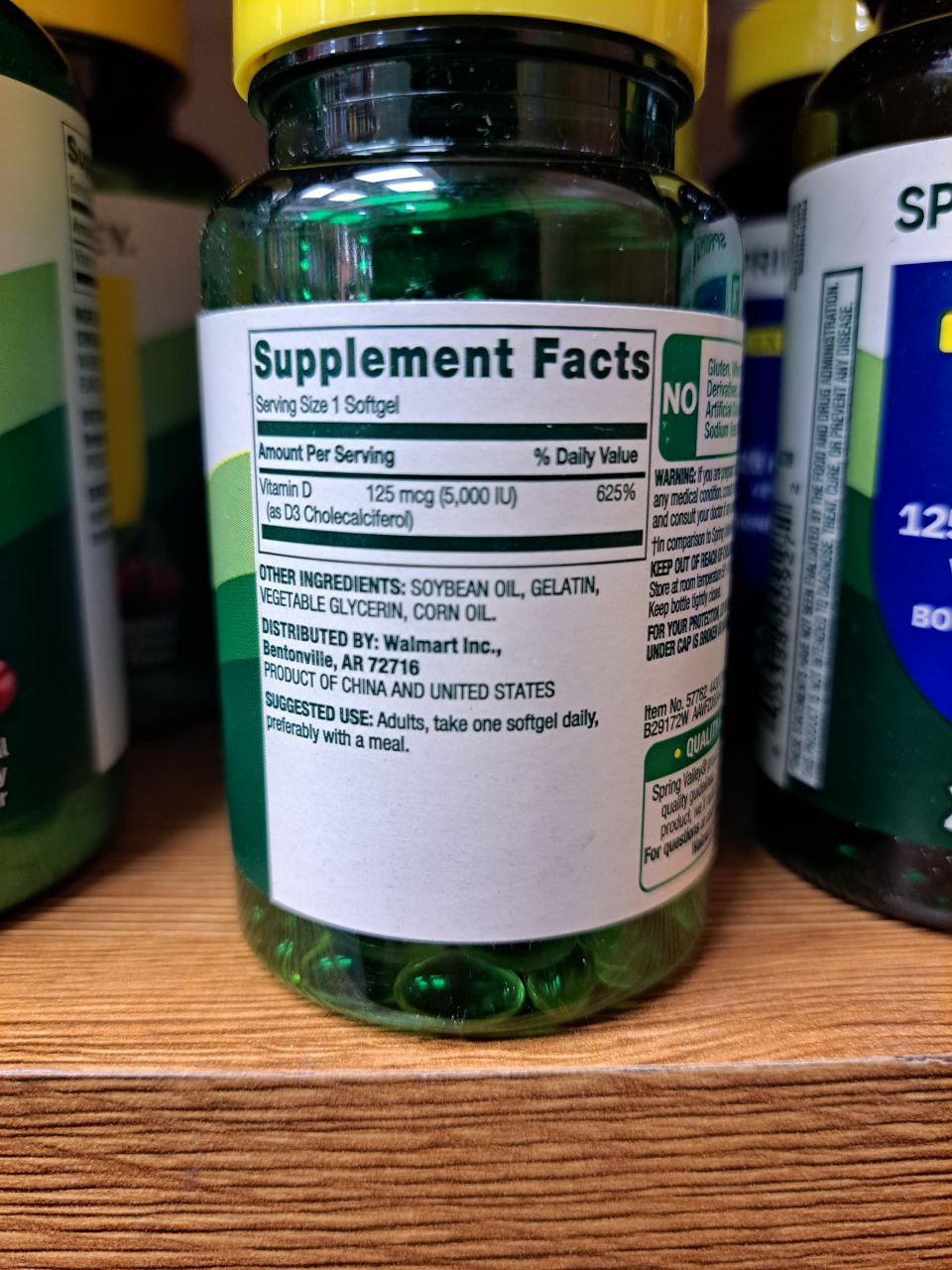 کپسول ویتامین دی اسپرینگ والی Spring Valley Vitamin D3 5000IU 6 کپسول ویتامین دی اسپرینگ والی Spring Valley Vitamin D3 5000IU