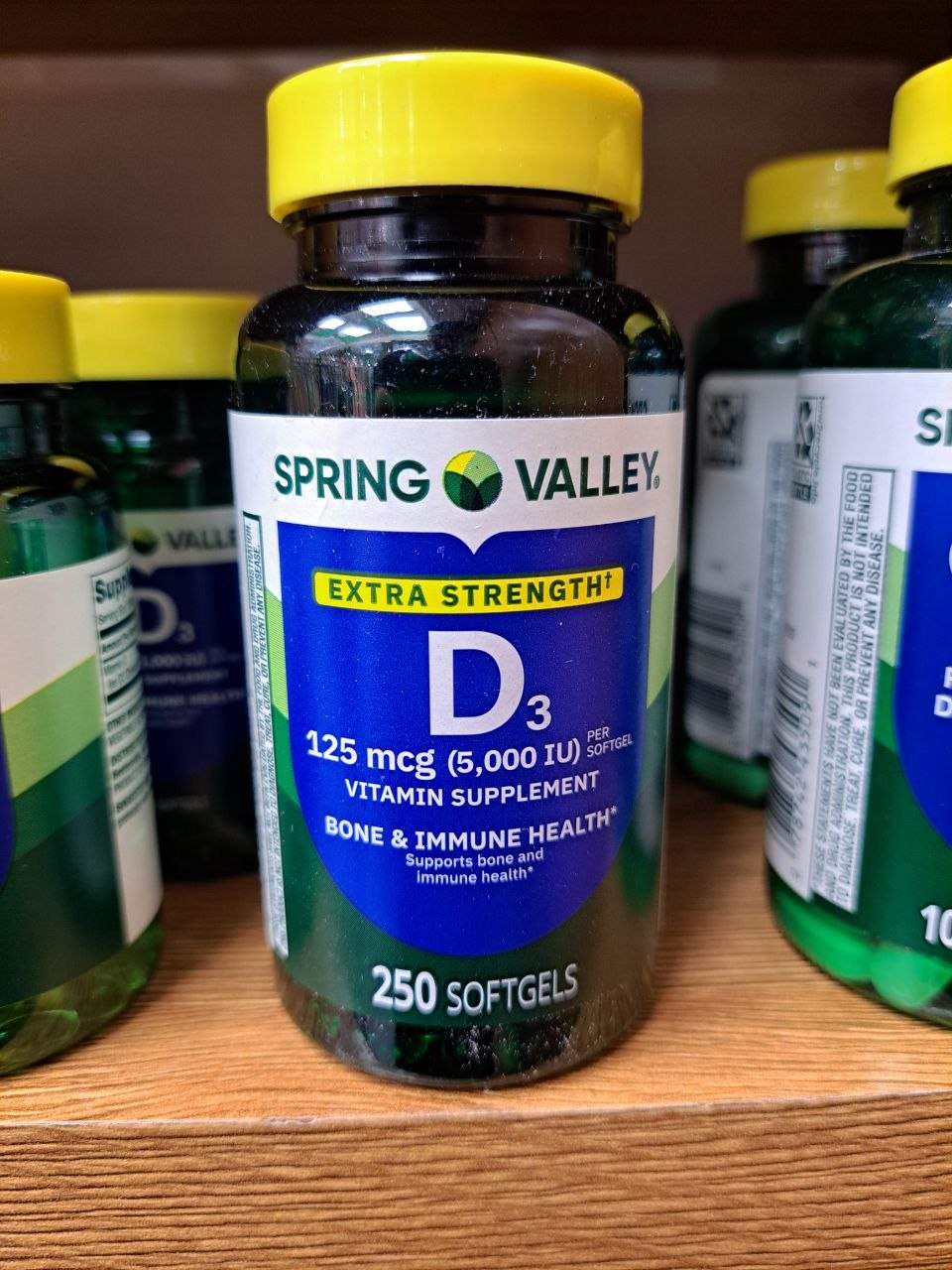 کپسول ویتامین دی اسپرینگ والی Spring Valley Vitamin D3 5000IU 7 کپسول ویتامین دی اسپرینگ والی Spring Valley Vitamin D3 5000IU