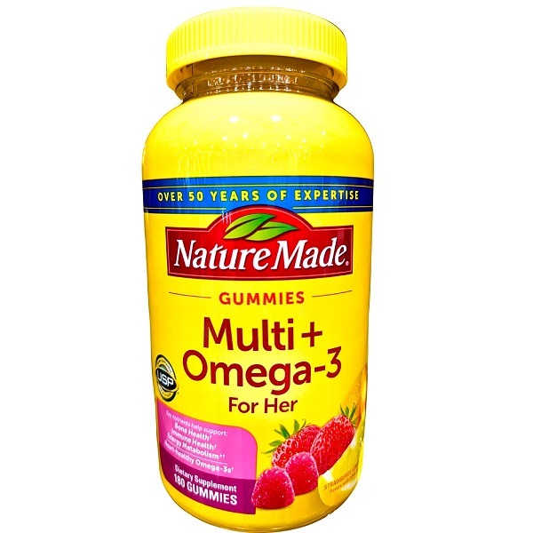 پاستیل امگا و مولتی ویتامین زنانه نیچرمید Nature Made Multivitamin for Her + Omega 1 پاستیل امگا و مولتی ویتامین زنانه نیچرمید Nature Made Multivitamin for Her + Omega