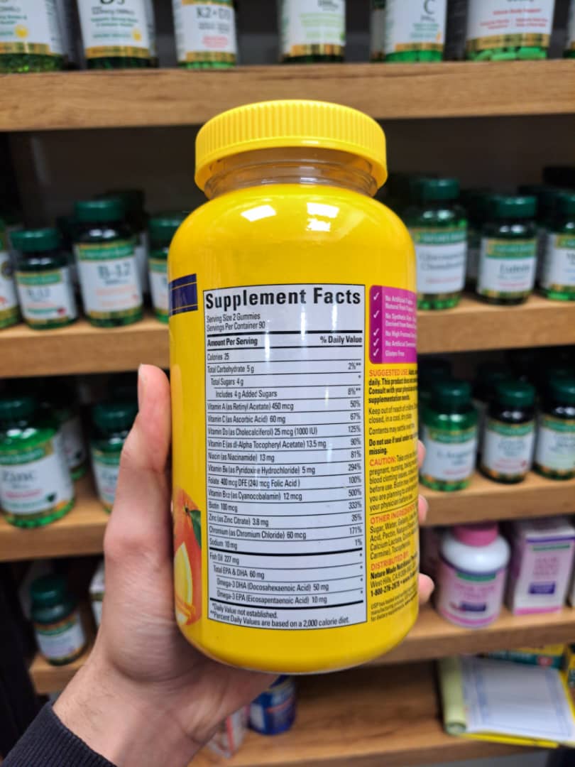 پاستیل امگا و مولتی ویتامین زنانه نیچرمید Nature Made Multivitamin for Her + Omega 3 پاستیل امگا و مولتی ویتامین زنانه نیچرمید Nature Made Multivitamin for Her + Omega
