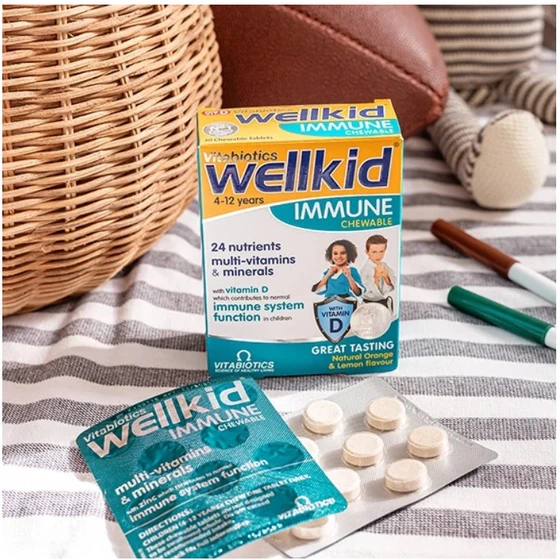 ویتامین جویدنی ولکید ایمیون ویتابیوتیک انگلستان Wellkid Vitabiotics Immune