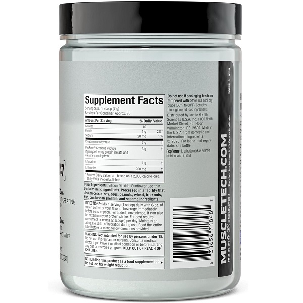 پپتاید کراتین ماسل تک بدون طعم MuscleTech Peptide Creatine 447 3 پپتاید کراتین ماسل تک بدون طعم MuscleTech Peptide Creatine 447