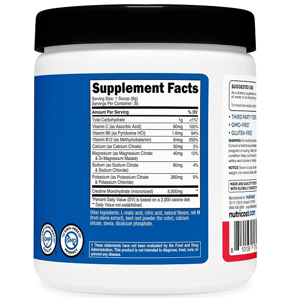 کراتین هیدریشن نوتری کاست Nutricost Creatine Monohydrate + Hydration 4 کراتین هیدریشن نوتری کاست Nutricost Creatine Monohydrate + Hydration
