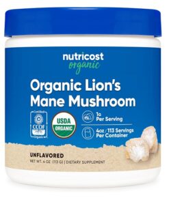 مکمل قارچ یال شیر نوتری کاست Nutricost Organic Lion's Mane Mushroom