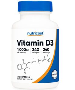 ویتامین دی نوتری کاست Nutricost Vitamin D3 1000 iu