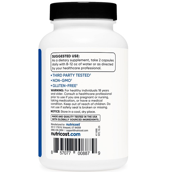 مکمل اچ ام بی نوتری کاست 1000 میلی گرم Nutricost HMB 4 مکمل اچ ام بی نوتری کاست 1000 میلی گرم Nutricost HMB