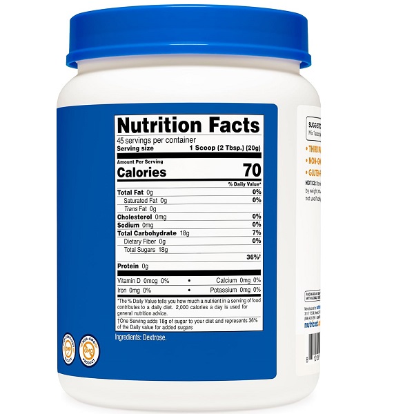 مکمل دکستروز نوتری کاست Nutricost Dextrose 3 مکمل دکستروز نوتری کاست Nutricost Dextrose
